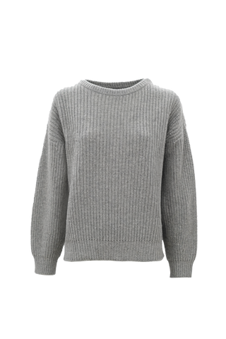 Bertha Pullover Crew Neck Rib Grey