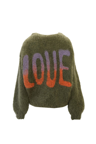 Charlotte Cardigan Short Graffiti Khaki