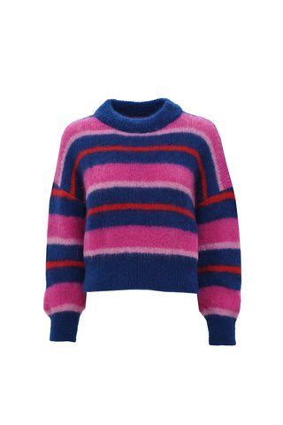 Coco Pullover Crewneck Stripes Blue