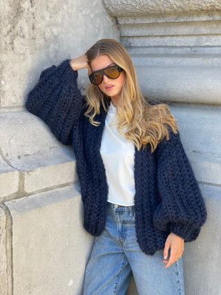 Audrey Cardigan Rib Navy