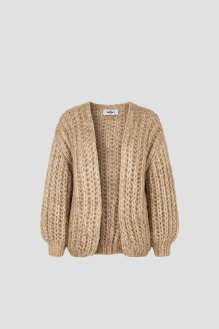 Audrey Cardigan Short Rib Sand Melange