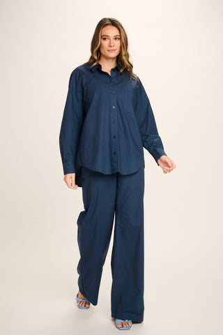 Nathalie Cotton Pants - Navy