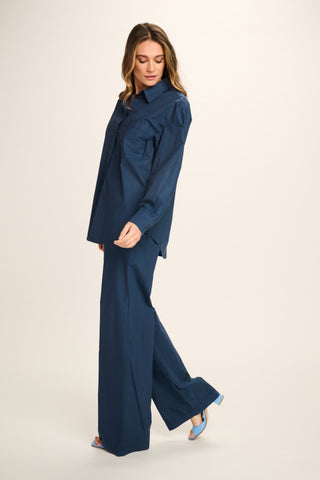 Nathalie Cotton Pants - Navy