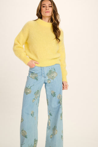 Coco Mohair Pullover Round Neck - Yellow