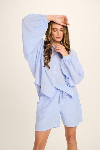 Bea Linen Shorts - Jeans Blue