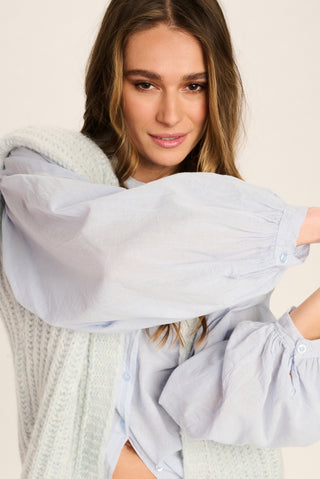 Valerie Cotton Blouse - Pale Blue