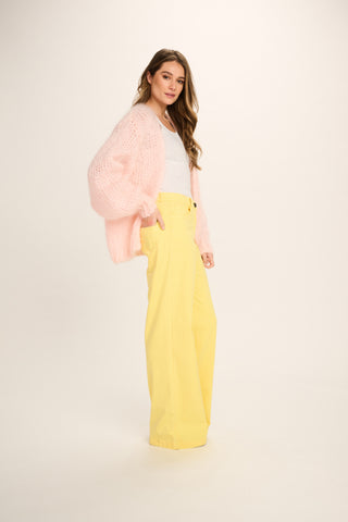 Charlotte Mohair Cardigan - Pastel Pink Love Grafitti