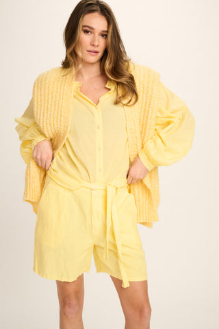 Stella Alpaca Sleeveless Cardigan - Yellow