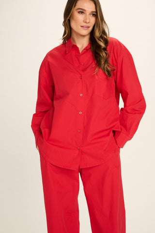 Paulina Cotton Blouse - Red