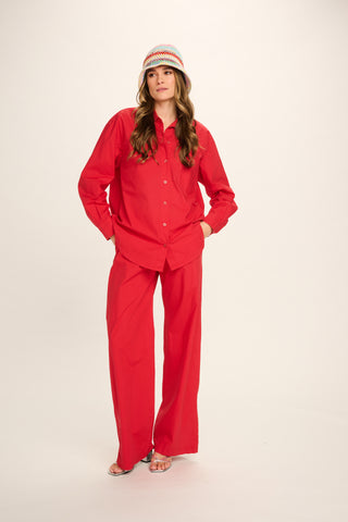 Nathalie Cotton Pants - Red