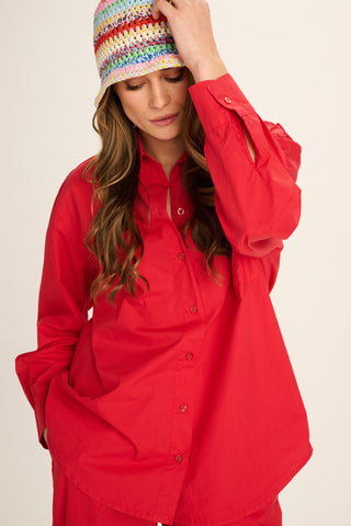 Paulina Cotton Blouse - Red