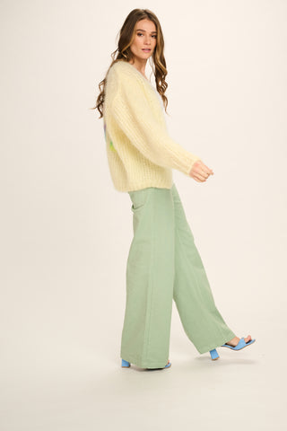 Charlotte Mohair Cardigan - Pastel Yellow Love Grafitti