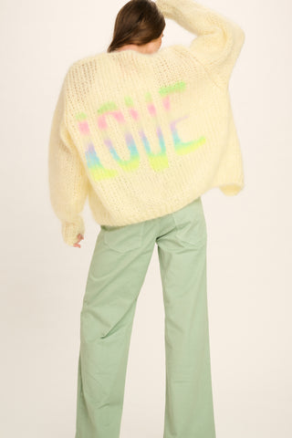 Charlotte Mohair Cardigan - Pastel Yellow Love Grafitti