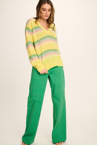 Anais Cotton Jeans - Green