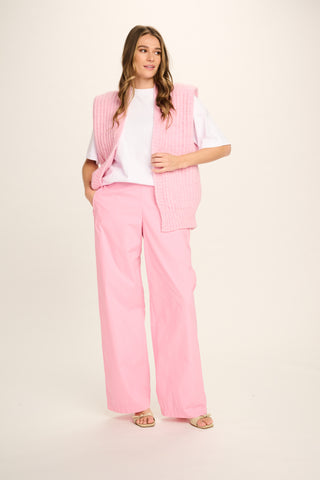 Stella Alpaca Sleeveless Cardigan - Pale Pink