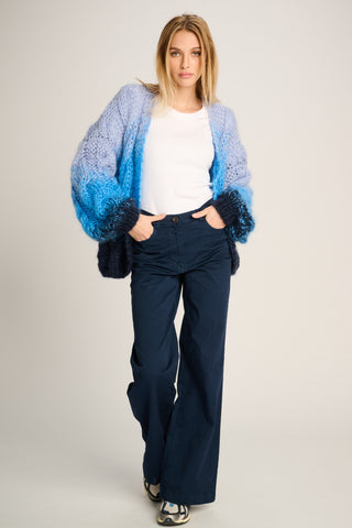 Amelie Cardigan Short Cable Degradé Navy / Jeans Blue / Pastel Blue
