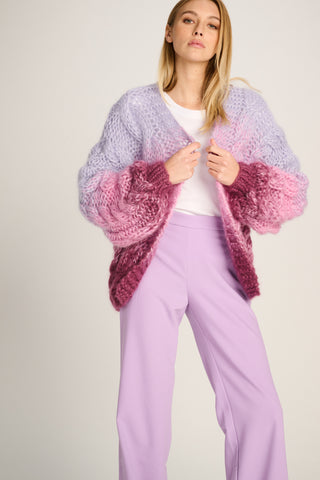 Amelie Cardigan Short Cable Degradé Lilac / Pink / Plum