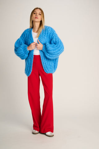 Audrey Cardigan Rib Jeans Blue