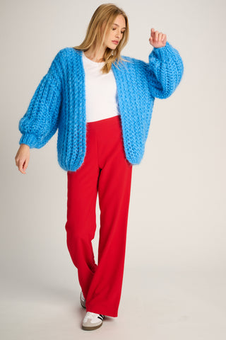 Audrey Cardigan Rib Jeans Blue