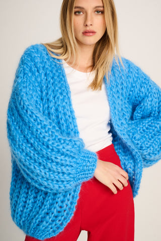 Audrey Cardigan Rib Jeans Blue
