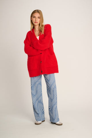 Charlie Cardigan With Pockets Red