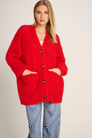 Charlie Cardigan With Pockets Red
