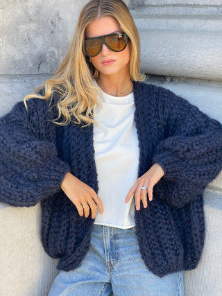 Audrey Cardigan Rib Navy