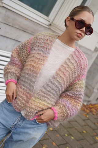 Lucy Cardigan Short - Multicolor Pink