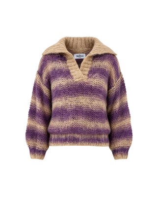 Luna Pullover Purple/Beige