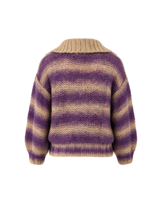 Luna Pullover Purple/Beige