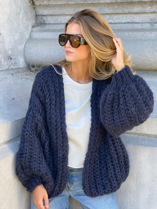 Audrey Cardigan Rib Navy