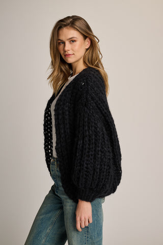 Audrey Cardigan Short Rib Black