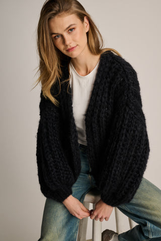 Audrey Cardigan Short Rib Black