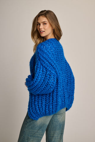 Audrey Cardigan Short Rib Cobalt