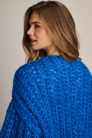 Audrey Cardigan Short Rib Cobalt
