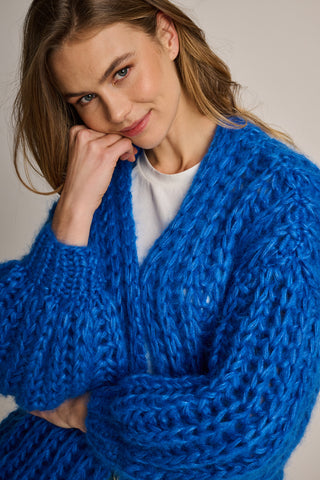 Audrey Cardigan Short Rib Cobalt