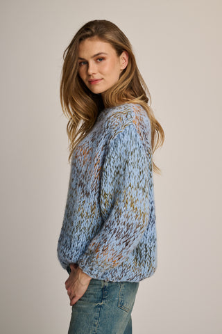Amy Pullover Round Neck Pastel Blue Multi