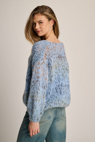 June Pullover V-Neck Pastel Blue Multi
