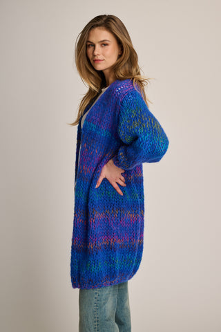 Celine Cardigan Long Cobalt Multi