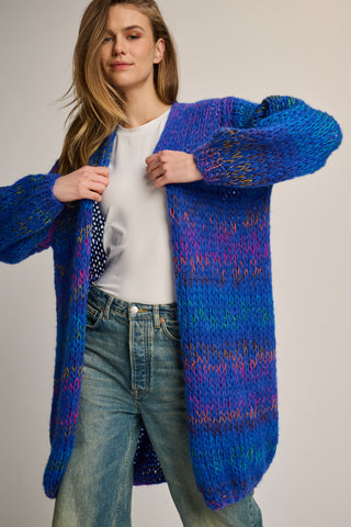 Celine Cardigan Long Cobalt Multi