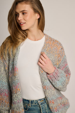 Isa Cardigan Short Grey Multi