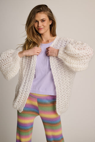 Tessa Cardigan Short Rib White