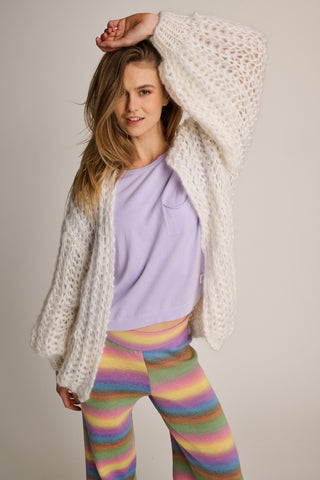 Tessa Cardigan Short Rib White