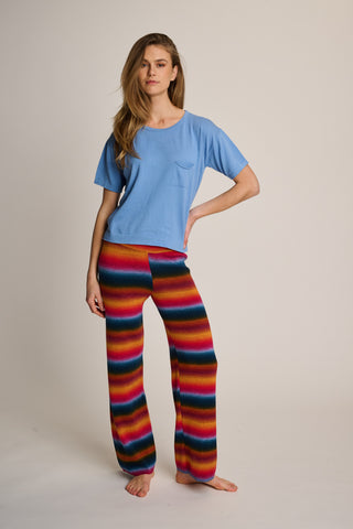 Michelle Knitted Pants Red-Blue Multi
