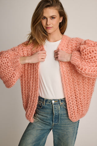 Tessa Cardigan Short Rib Peach