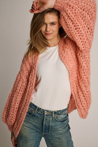 Tessa Cardigan Short Rib Peach