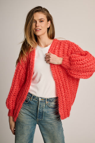 Tessa Cardigan Short Rib Coral