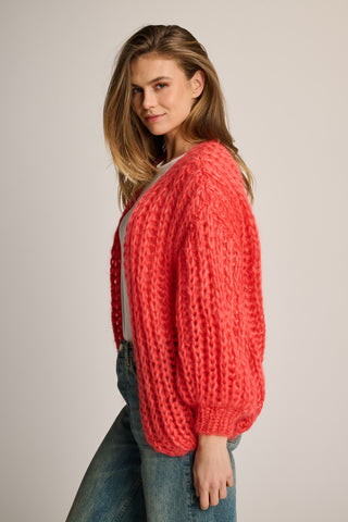 Tessa Cardigan Short Rib Coral