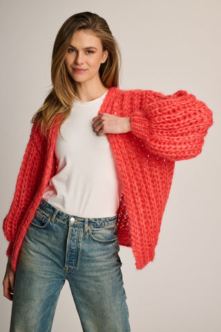 Tessa Cardigan Short Rib Coral