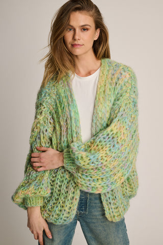 Tessa Cardigan Short Rib Green Multi